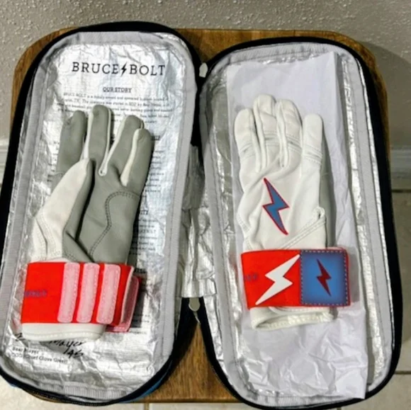 Bruce Bolt Blue Batting Gloves Case - Picture 2 of 2